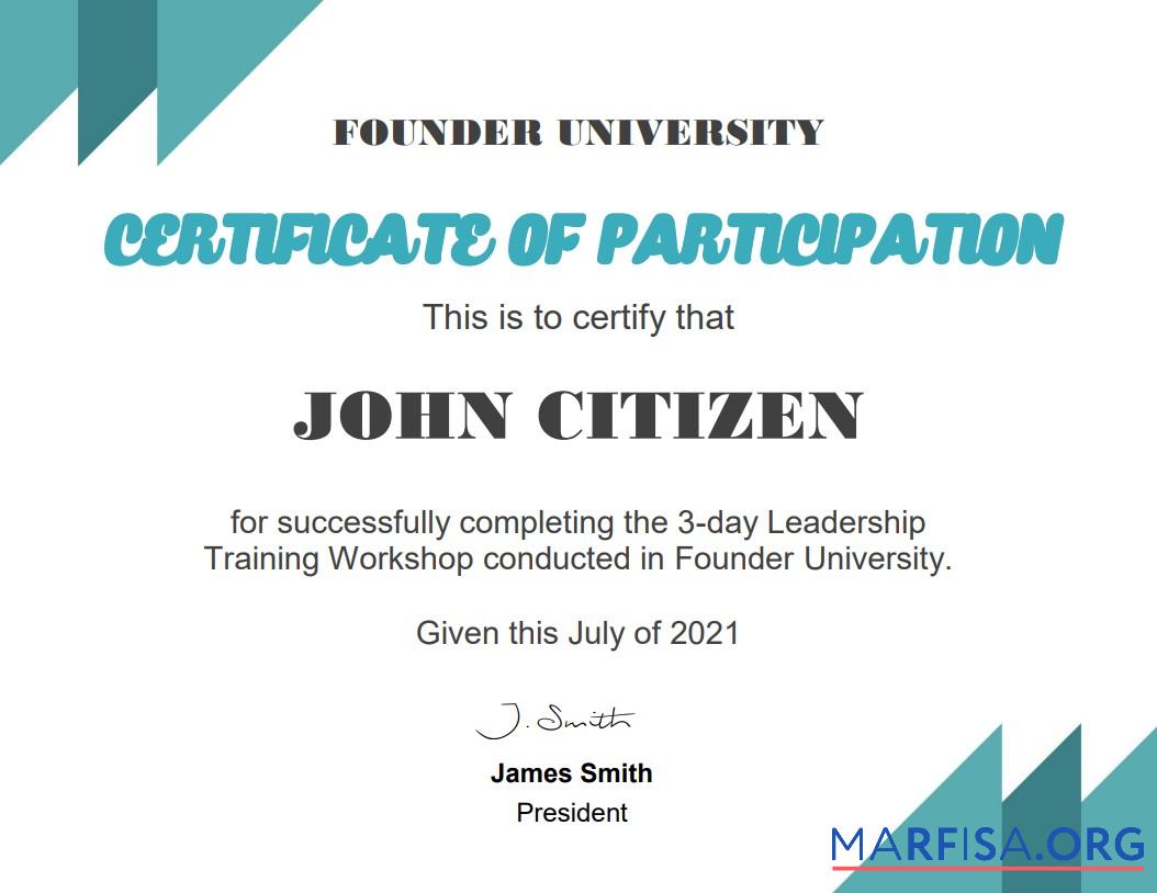 Downloadable USA Business School Cert example